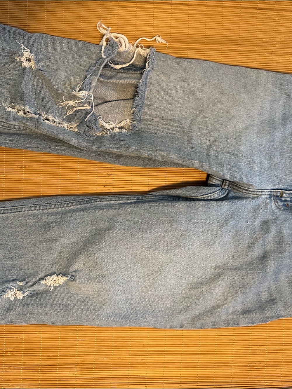 Abercrombie & Fitch Light Blue Relaxed Distressed Jeans